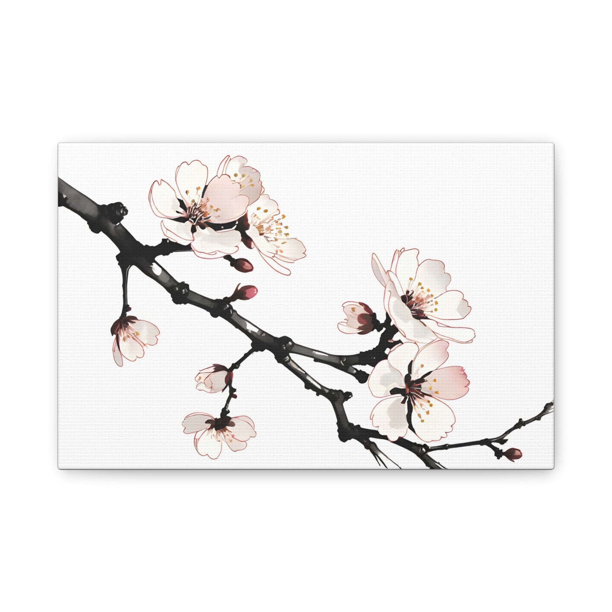 Blooming Beauty: Cherry Blossom Branch on Canvas