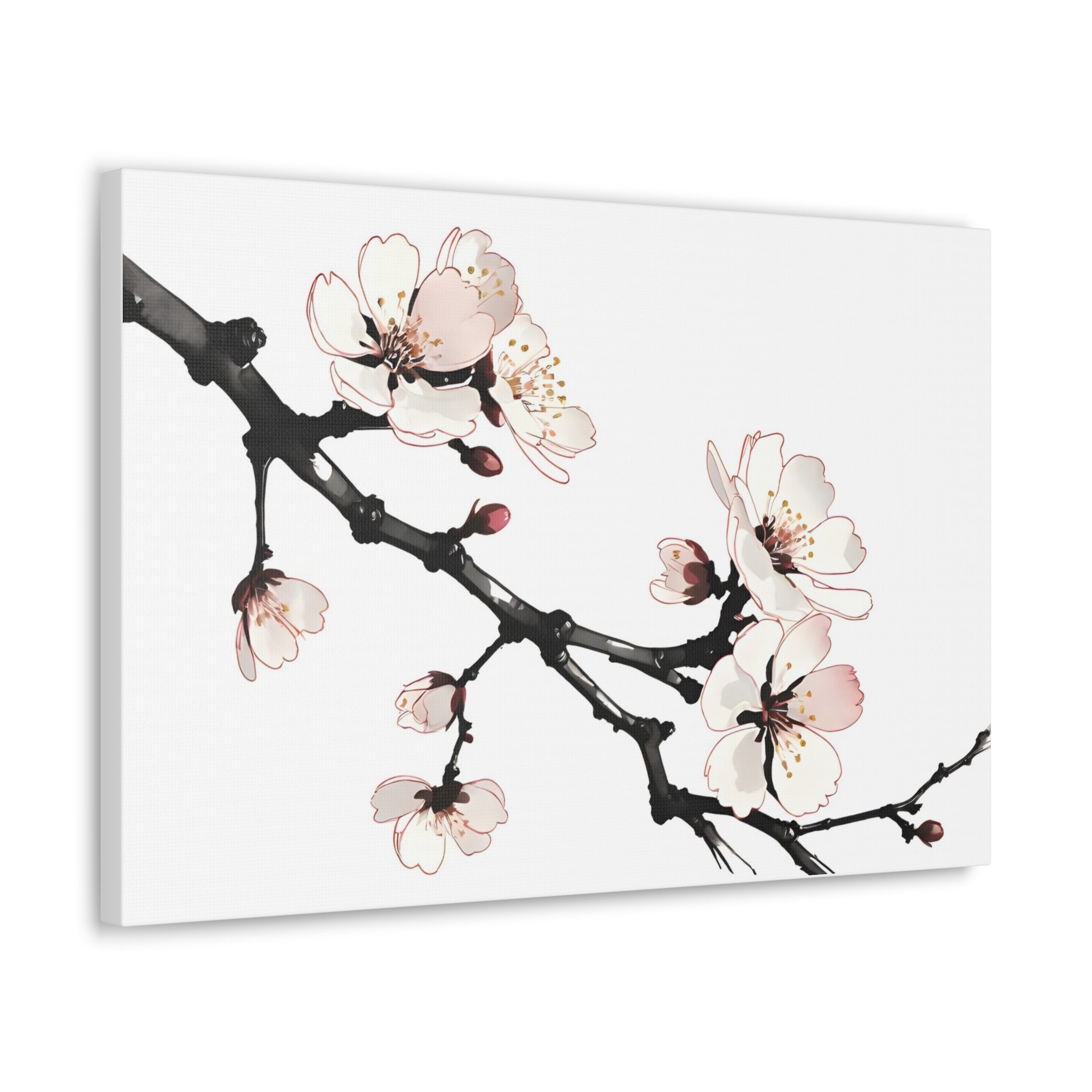 Blooming Beauty: Cherry Blossom Branch on Canvas