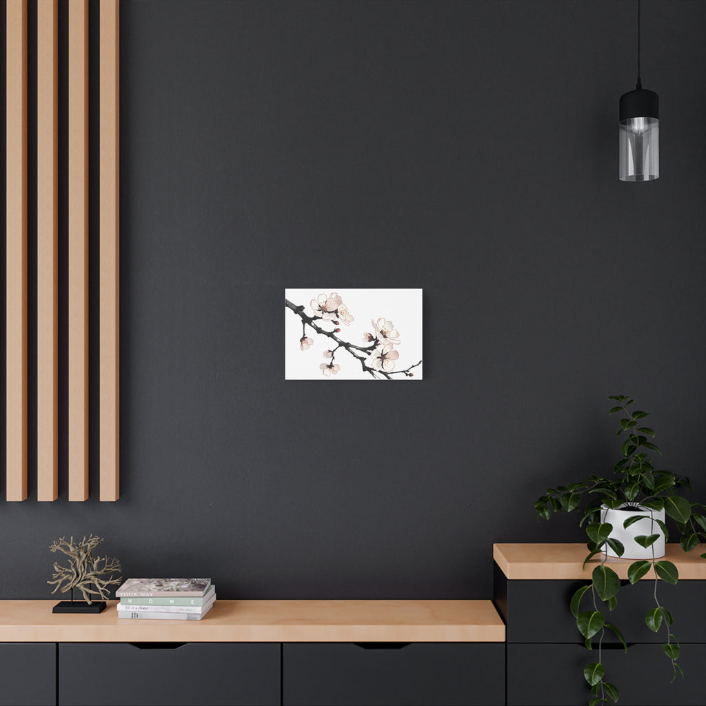 Blooming Beauty: Cherry Blossom Branch on Canvas
