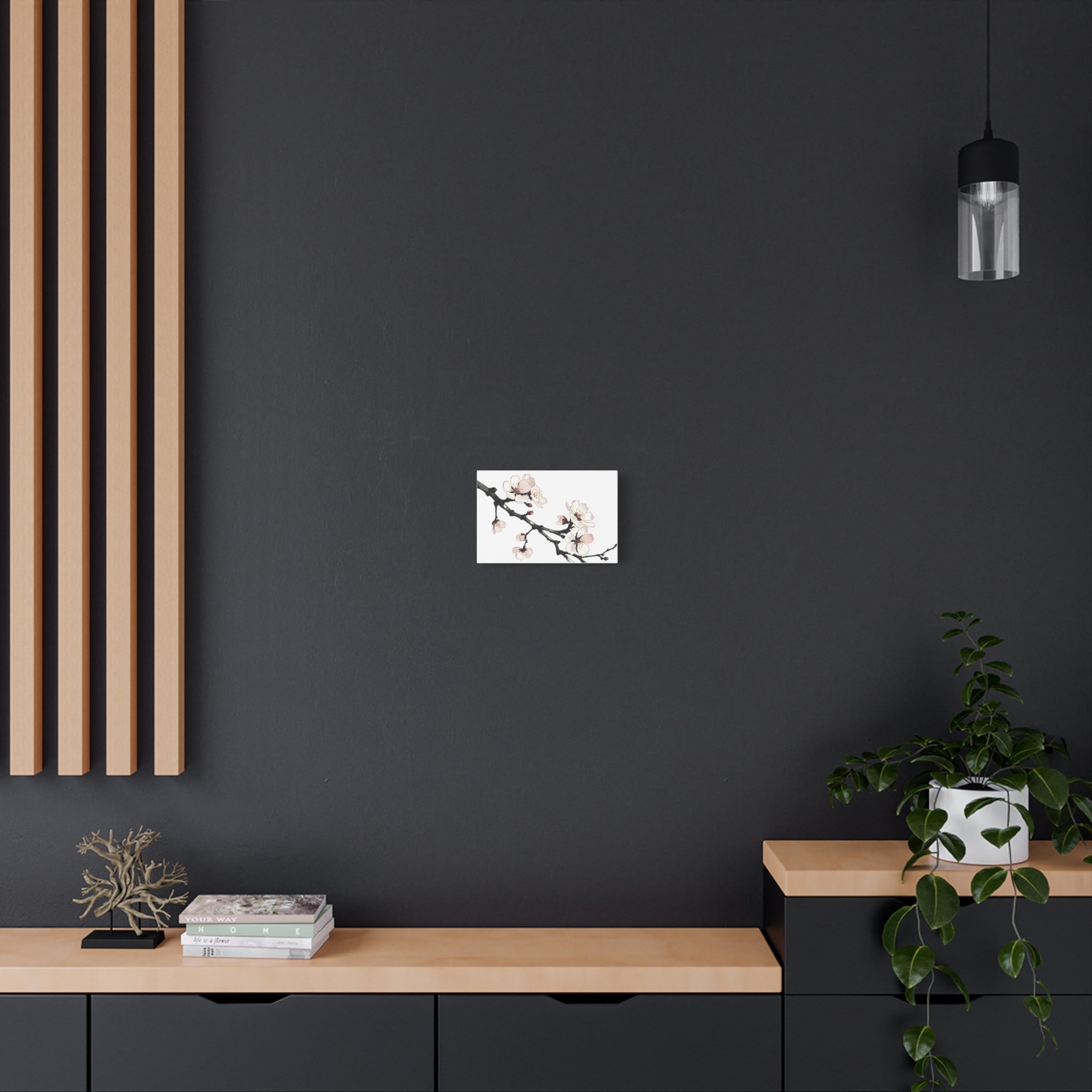 Blooming Beauty: Cherry Blossom Branch on Canvas
