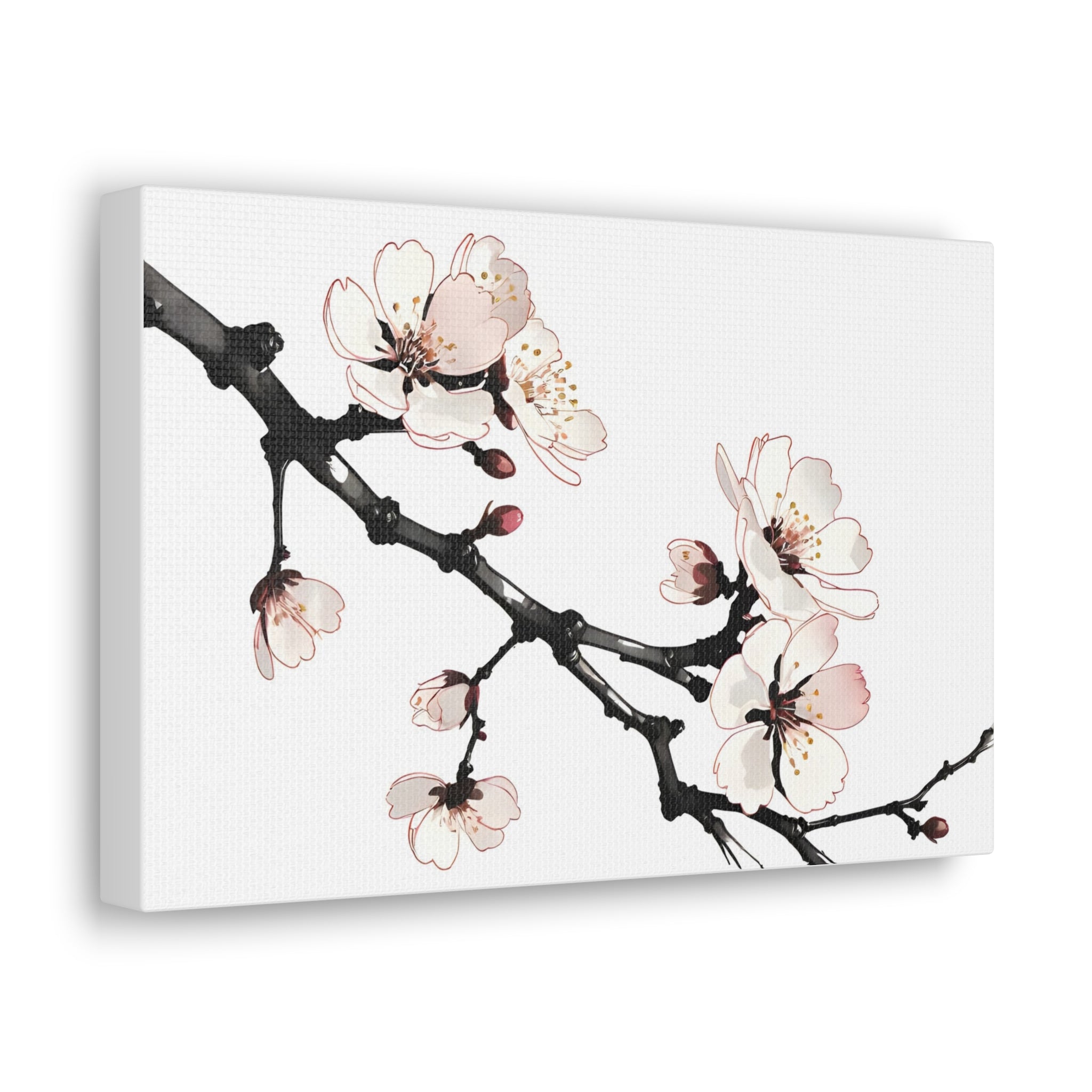 Blooming Beauty: Cherry Blossom Branch on Canvas